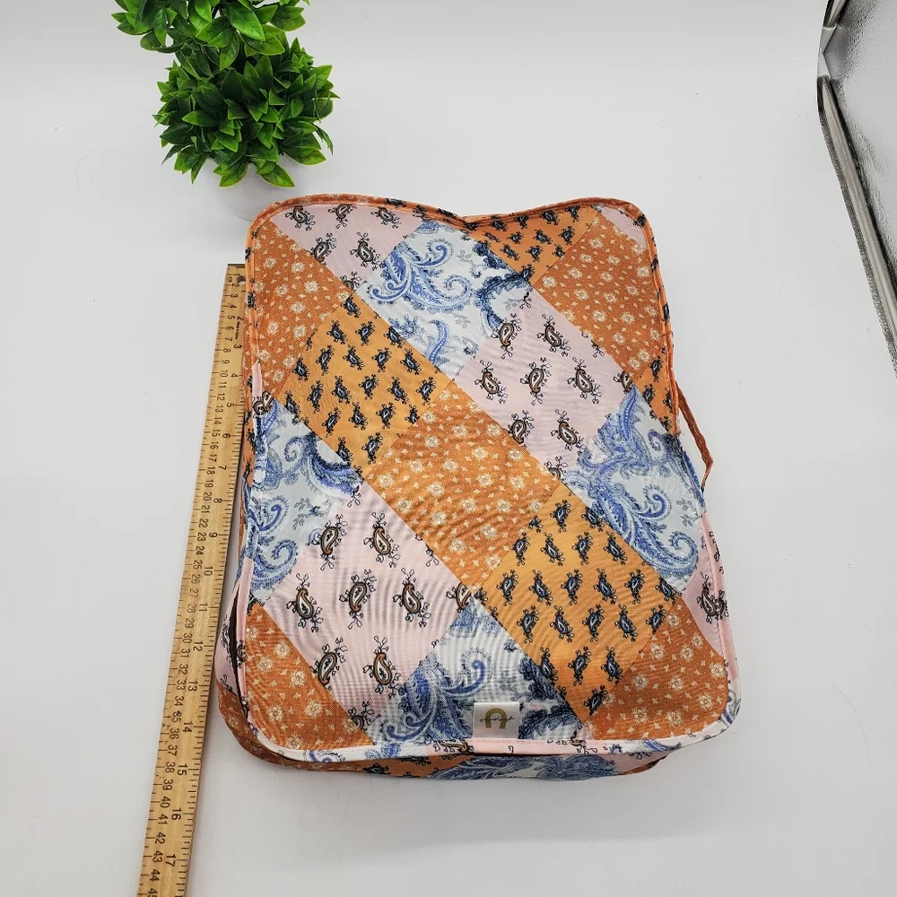 Free People x Understated Paisley with Leather Zip Up Travel Cube with Handle